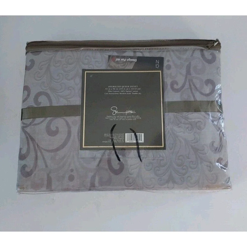 FIELDCREST LUXURY Purple Oversized Queen Duvet 100% Cotton NEW